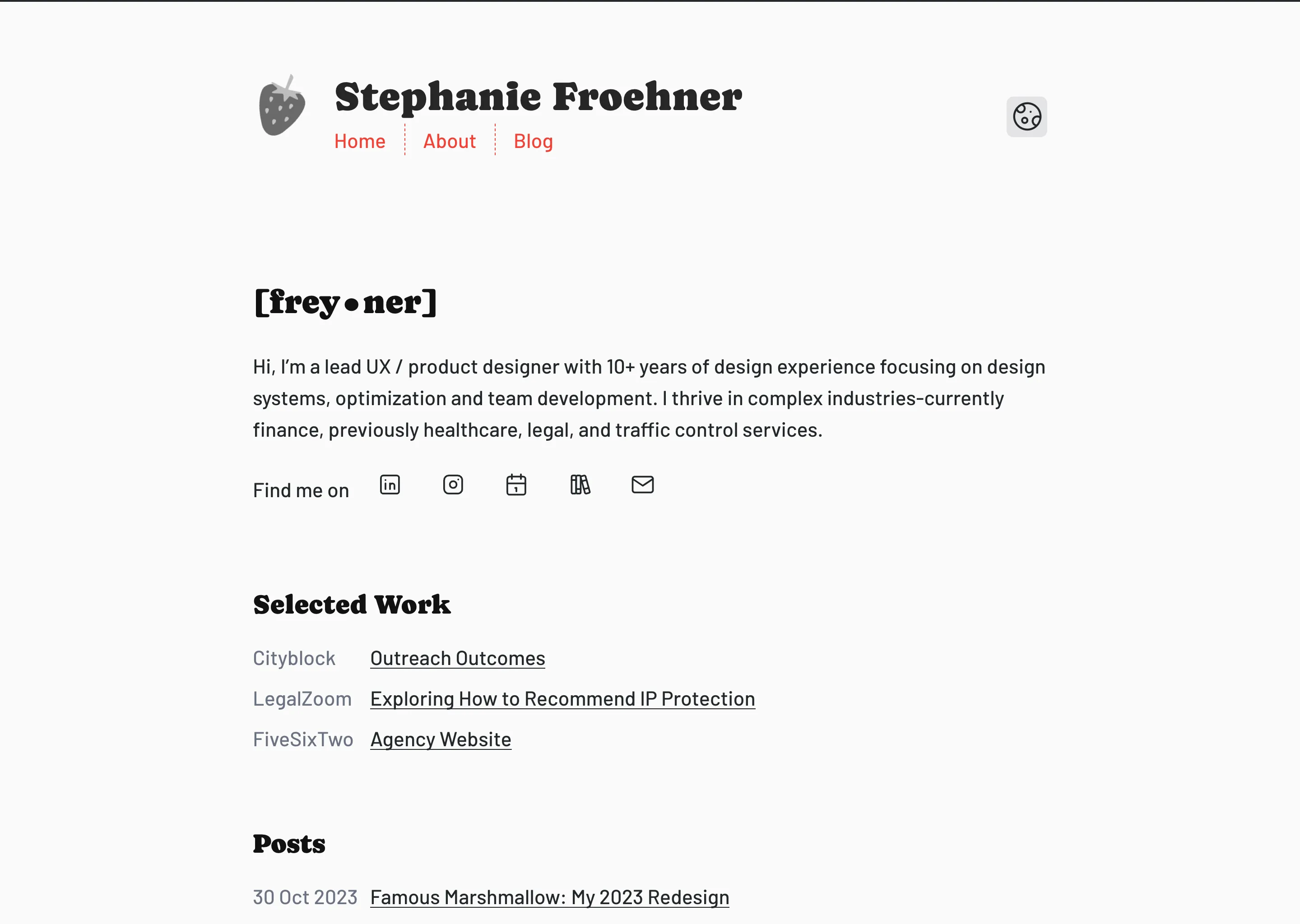 Screenshot of the new homepage design
