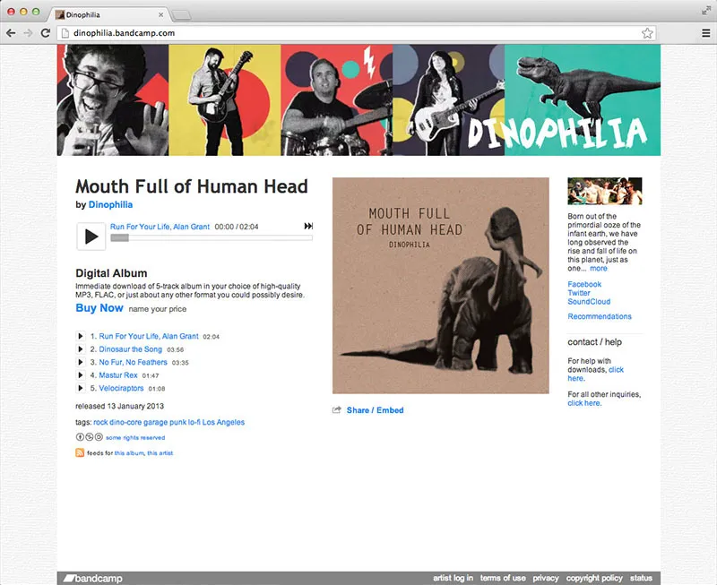 Bandcamp screenshot